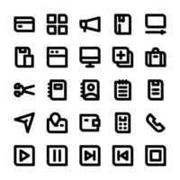 essencial ui ícones, dentro linha estilo para qualquer propósitos, Incluindo negócios, formulários, rede, música, multimídia, e outros. vetor