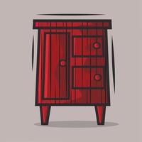 ilustração de móveis domésticos de armário em estilo simples vetor