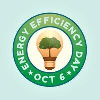 energia eficiência dia Projeto modelo Boa para celebração uso. globo vetor ilustração. globo ilustração. vetor eps 10. plano Projeto.