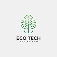 eco tecnologia logotipo e ícone vetor