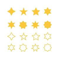 estrelas ícones coleção. amarelo negrito e esboço estrelas. isolado qualidade símbolo. sucesso abstrato estrelas. plano linear comentários estrelas. vetor eps 10.