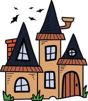 ilustração de halloween de casa assombrada vetor
