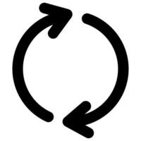 circular seta. rotação símbolo. refrescar pictograma. Carregando seta dentro Preto. ciclo pictograma vetor