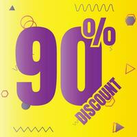 90 por cento desconto acordo placa ícone, 90 por cento especial oferta desconto vetor, 90 por cento venda preço redução oferta projeto, Sexta-feira compras venda desconto percentagem ícone Projeto vetor