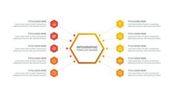 o negócio infográfico modelo com 10 opções vetor