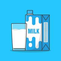 leite cartão caixas com leite dentro uma vidro vetor ícone ilustração. papel caixa Projeto para beber leite produtos