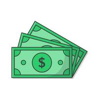 dólar dinheiro dinheiro vetor ícone ilustração. dólar conta ícone. dinheiro dinheiro
