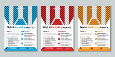 modelo de design de folheto de agência de marketing digital corporativo vetor grátis