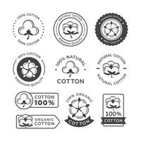 conjunto de etiquetas de algodão natural vetor