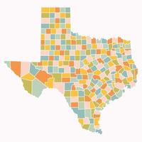 mapa da região do estado do texas vetor