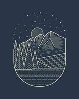 marrom sinos, alce montanhas, Colorado mono linha arte Projeto para distintivo, adesivo, correção, t camisa projeto, etc vetor
