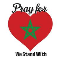 orar para Marrocos terra terremoto condolências postar dentro coração vetor ilustração, Marrocos tremor de terra