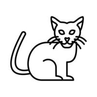 Preto gato ícone vetor ilustração Projeto isolado em branco fundo dentro simples, editável estilo.
