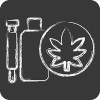 ícone canabinóide drogas. relacionado para cannabis símbolo. giz estilo. simples Projeto editável. simples ilustração vetor