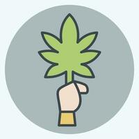 ícone cannabis. relacionado para cannabis símbolo. cor companheiro estilo. simples Projeto editável. simples ilustração vetor