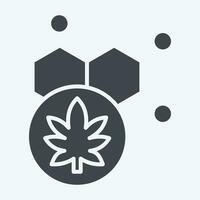 ícone cannabis contente. relacionado para cannabis símbolo. glifo estilo. simples Projeto editável. simples ilustração vetor