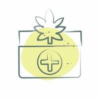 ícone medicinal benefícios. relacionado para cannabis símbolo. cor local estilo. simples Projeto editável. simples ilustração vetor