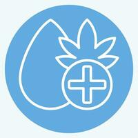 ícone cbd óleo. relacionado para cannabis símbolo. azul olhos estilo. simples Projeto editável. simples ilustração vetor