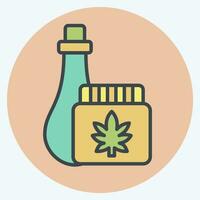 ícone cannabis produtos. relacionado para cannabis símbolo. cor companheiro estilo. simples Projeto editável. simples ilustração vetor