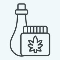 ícone cannabis produtos. relacionado para cannabis símbolo. linha estilo. simples Projeto editável. simples ilustração vetor