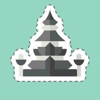 adesivo linha cortar rei norodom stupa. relacionado para Camboja símbolo. simples Projeto editável. simples ilustração vetor