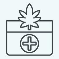 ícone medicinal benefícios. relacionado para cannabis símbolo. linha estilo. simples Projeto editável. simples ilustração vetor