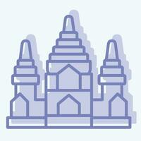 ícone Angkor o que relacionado para Camboja símbolo. dois tom estilo. simples Projeto editável. simples ilustração vetor