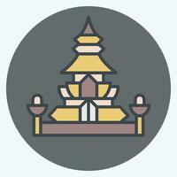 ícone rei norodom stupa. relacionado para Camboja símbolo. cor companheiro estilo. simples Projeto editável. simples ilustração vetor