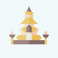 ícone rei norodom stupa. relacionado para Camboja símbolo. plano estilo. simples Projeto editável. simples ilustração vetor
