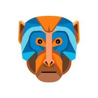 arte vetorial de mascote de cabeça frontal de macaco rhesus vetor
