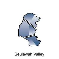 mapa do seulawah vale cidade logotipo Projeto conceito ilustração idéia estilo plano vetor Projeto modelo. isolado em branco fundo