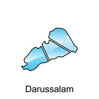 mapa do darussalam cidade logotipo Projeto conceito ilustração idéia estilo plano vetor Projeto modelo. isolado em branco fundo