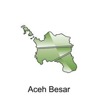 mapa cidade do aceh urso vetor Projeto modelo, Indonésia mapa com estados e moderno volta formas