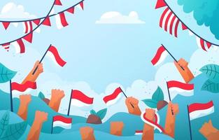 fundo da bandeira do dia independente da indonésia vetor