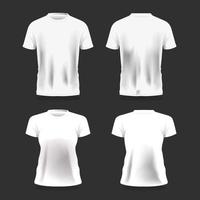 modelo de camiseta simples para homens e mulheres vetor