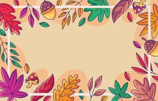 borda desenhada à mão com folhas de outono vetor