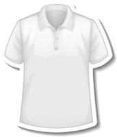 um modelo de adesivo com a frente de uma camisa pólo branca isolada vetor