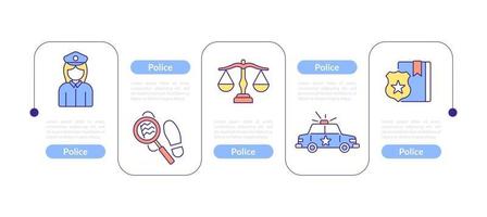 modelo de infográfico de vetor de polícia com ícones