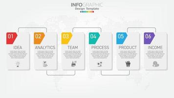 infográfico etapas cor elemento com seta, diagrama gráfico, conceito de marketing on-line de negócios. vetor