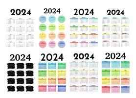 calendário para 2024 isolado em uma branco fundo vetor