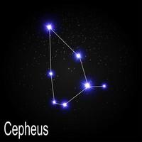 constelação de cepheus com belas estrelas brilhantes no fundo do céu cósmico ilustração vetorial vetor