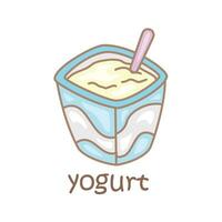 alfabeto y para iogurte vocabulário escola lição desenho animado ilustração vetor clipart adesivo
