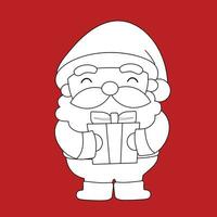 fofa engraçado santa claus Natal dezembro feriado desenho animado digital carimbo esboço vetor