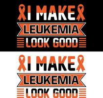 Eu faço leucemia Veja Boa . leucemia camiseta Projeto. vetor