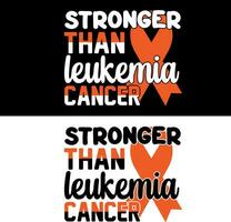 mais forte que leucemia Câncer. leucemia camiseta Projeto. vetor