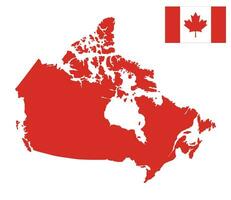 mapa do Canadá com canadense bandeira. vetor