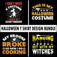 pacote de design de camiseta de halloween vetor