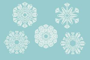 floco de neve cristal elegante linha Natal decoração em Sombrio fundo, inverno enfeite congeladas elemento. vetor ilustração