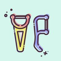 ícone fio dental. relacionado para banheiro símbolo. mbe estilo. simples Projeto editável. simples ilustração vetor