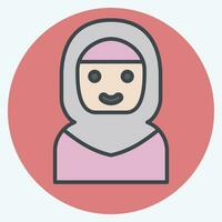 ícone árabe mulheres. relacionado para saudita arábia símbolo. cor companheiro estilo. simples Projeto editável. simples ilustração vetor